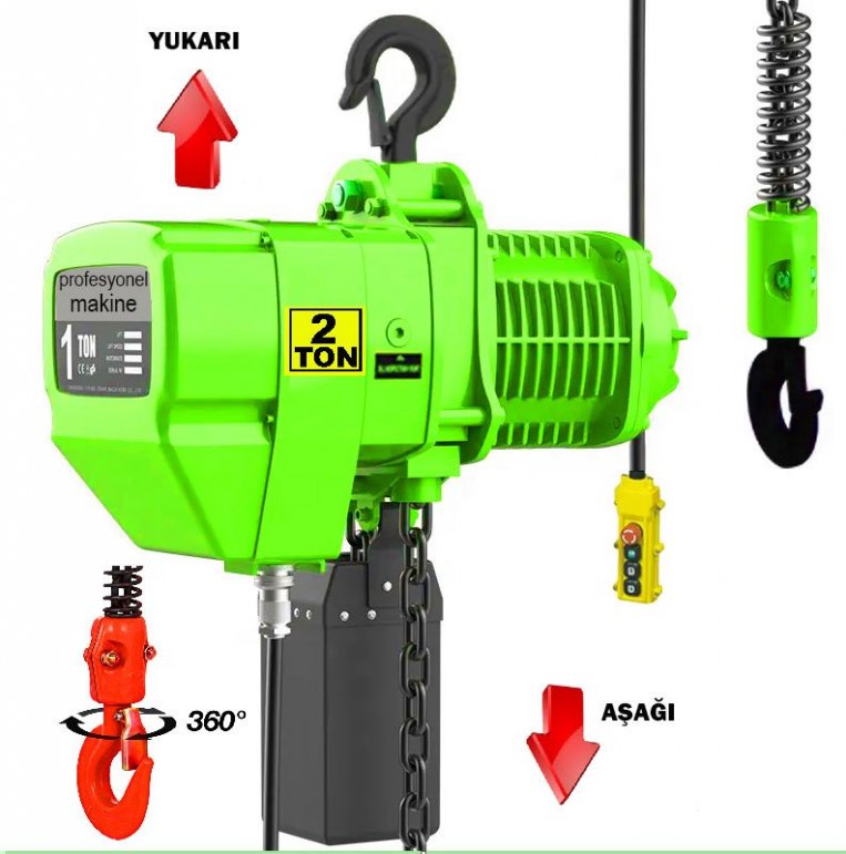 2 Ton Elektrikli �ki hareketli Zincirli Vin�