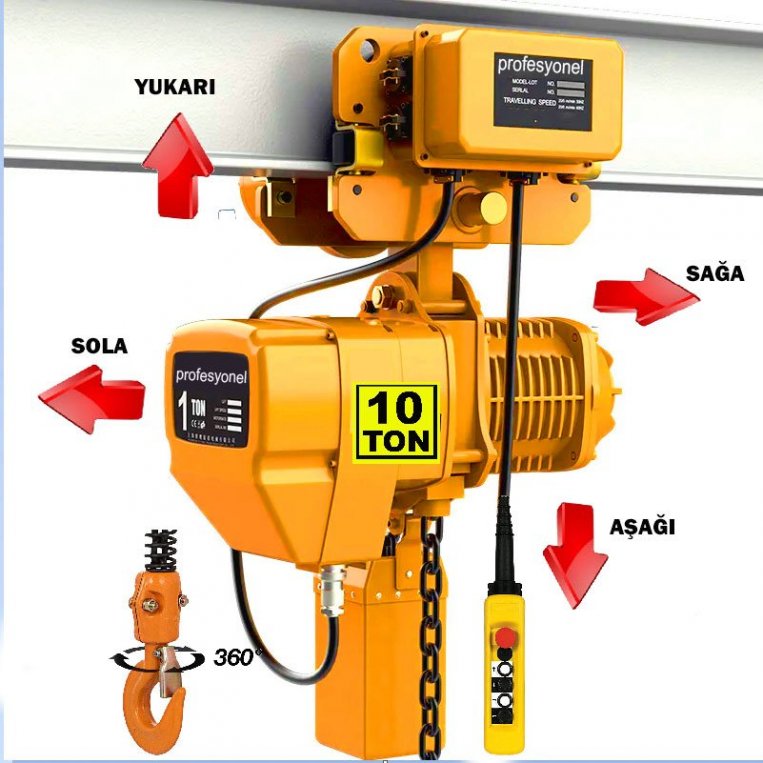 10 Ton Elektrikli Monoray Zincirli Vin�